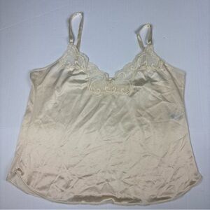 Vintage Maidenform Sweet Nothings Size 36 Cami Beige Undergarment Lace Nylon